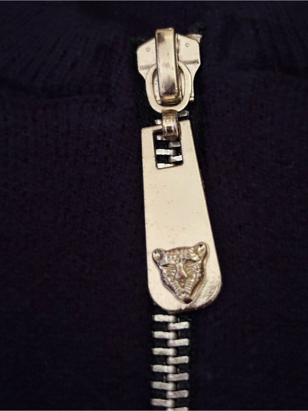 SUPREME | Navy Full Zip Knit Bomber Mock Neck Cardigan Sweater Jacket | Size S - Picture 4 of 6
